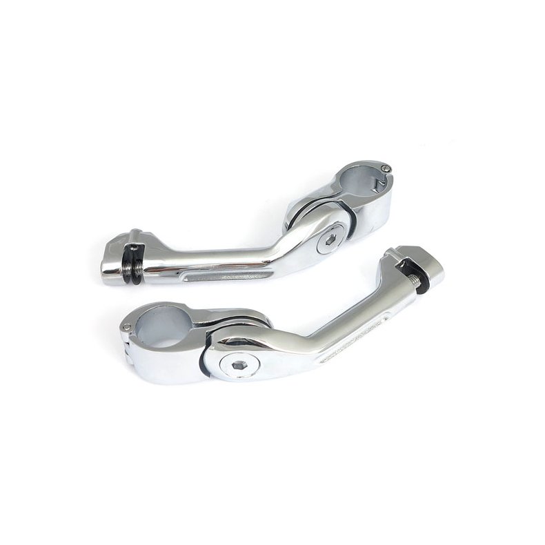 FOOT PEG MOUNT KIT SHORT CHROME  Fits: > ALL 1-1/4" ENGINE GUARDS