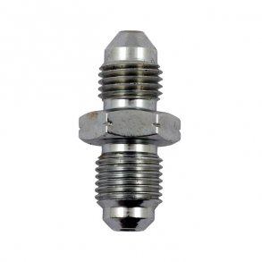 Goodridge adapter fitting, high polished stainless steel; M10-1.00 MALE TO 3/8-24 AN-3 MALE