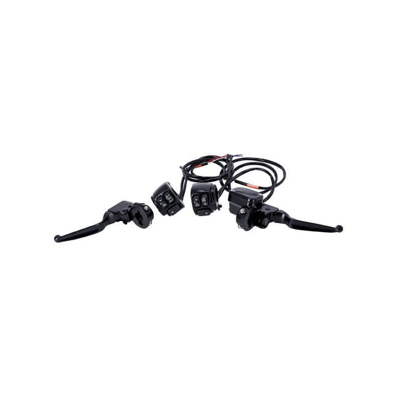 Handlebar control, switch &amp; wiring kit. CAN-bus. Black For H-D CAN-bus wired models. 