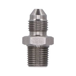 Goodridge adapter fitting, high polished stainless steel Stainless steel, 1/8" NPT to male 3/8"-24 A