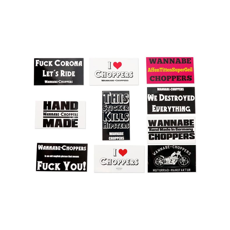 WANNABE CHOPPERS, STICKER SET Sticker set with 10 