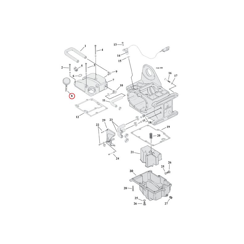 OIL TANK FILL PLUG, WITH DIPSTICK DYNA 99-05