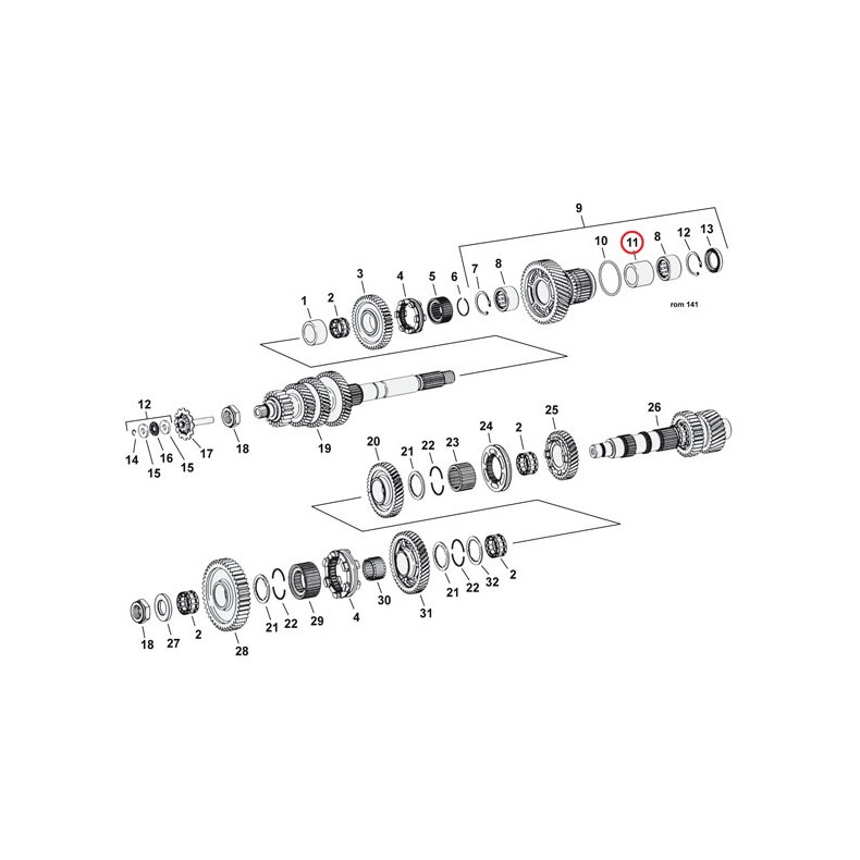 Spacer, 6th gear bearing transmisson 1 used. 07-23 Softail; 06-17 (NU) Dyna; 07-23 FLT/Touring