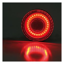 'APOLLO' MINIATURE ROUND SMD LED BRAKE,  TAILLIGHT/TURN SIGNAL COMBO Smoke lens. 