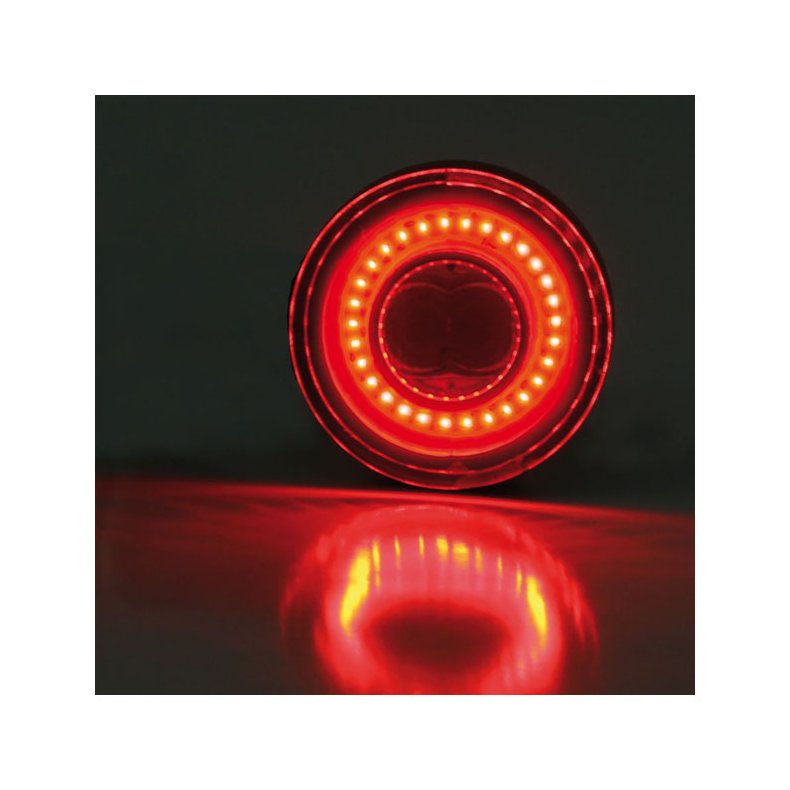 'APOLLO' MINIATURE ROUND SMD LED BRAKE,  TAILLIGHT/TURN SIGNAL COMBO Smoke lens. 