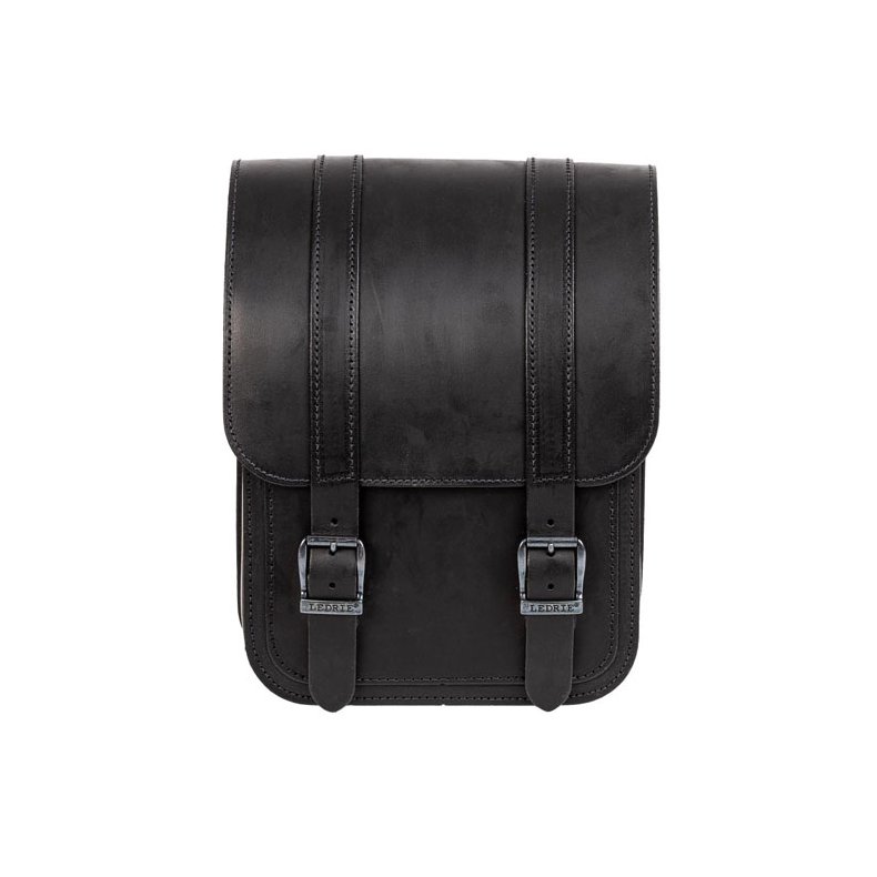 LEDRIE, FULL LEATHER SWING ARM BAG LEFT, 9 LITER. BLACK