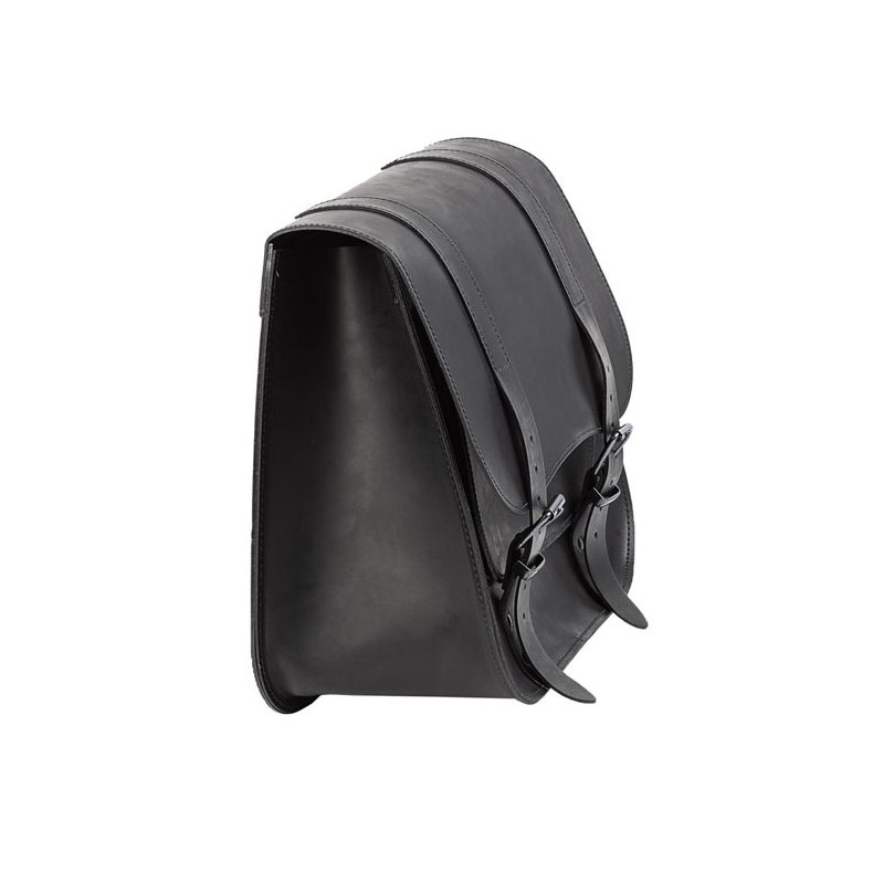 LEDRIE, LEATHER SADDLEBAG POSTMAN. 6.5 LITERS. BLACK