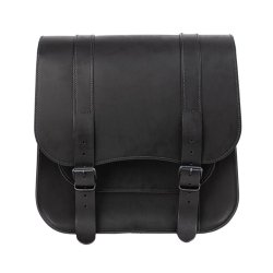 LEDRIE, LEATHER SADDLEBAG POSTMAN. 6.5 LITERS. BLACK