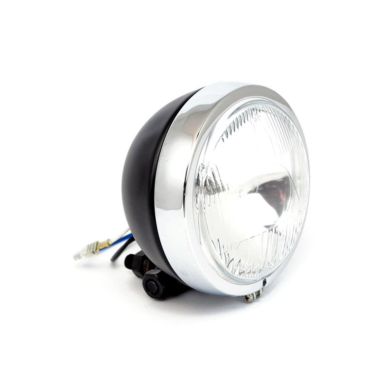 HIGHWAY HAWK, 4-1/2" 55W SPOTLAMP. BLACK WITH CHROME RING