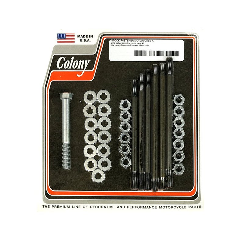 COLONY CRANKCASE BOLT KIT HEX ZINC  Fits: > 48-64 PANHEAD