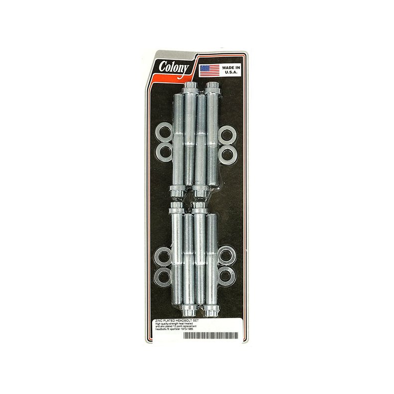 COLONY HEAD BOLT KIT ZINC; OEM STYLE; INCL. WASHERS  73-85 XL MODELS