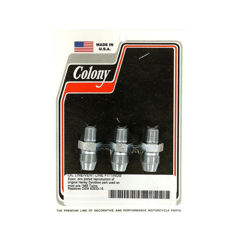 COLONY OIL LINE FITTINGS ZINC; FOR STEEL OIL LINES  Fits: > 36-64 B.T.; 37-73 45" SV