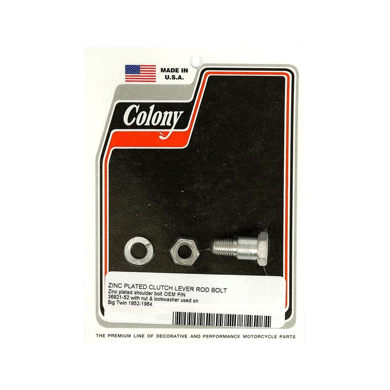 COLONY CLUTCH LEVER ROD BOLT KIT ZINC; REPRODUCTION MOUSETRAP MODELS  Fits: > 52-64 B.T.