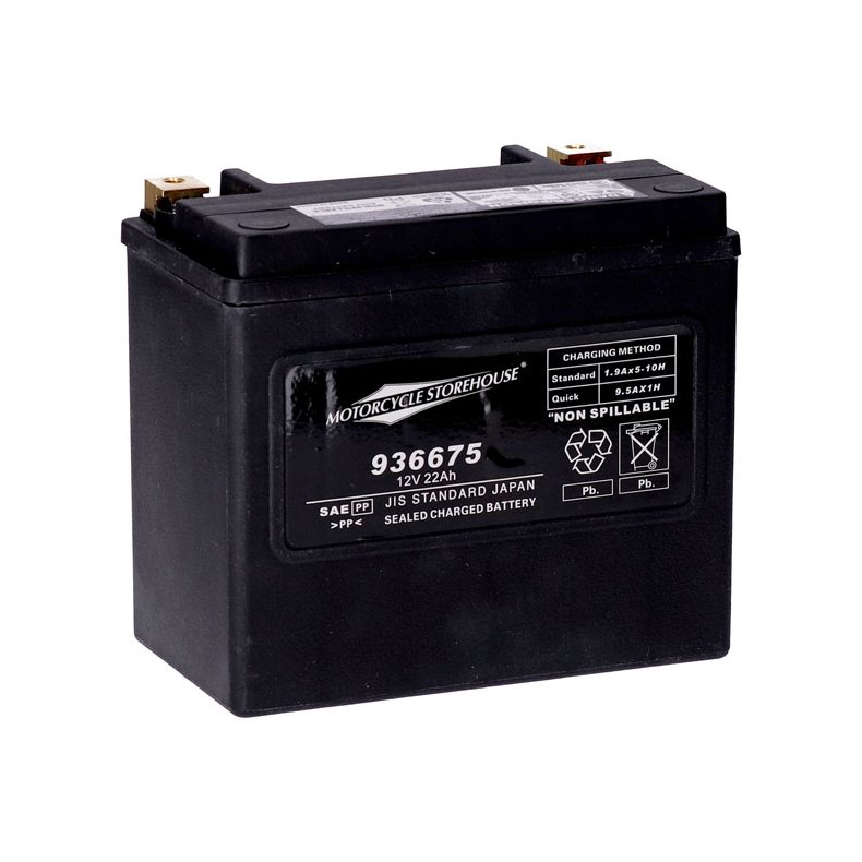 12V SEALED AGM BATTERY  73-86 FXE; 82-94 FXR; 84-90 Softail; 79-96 XL