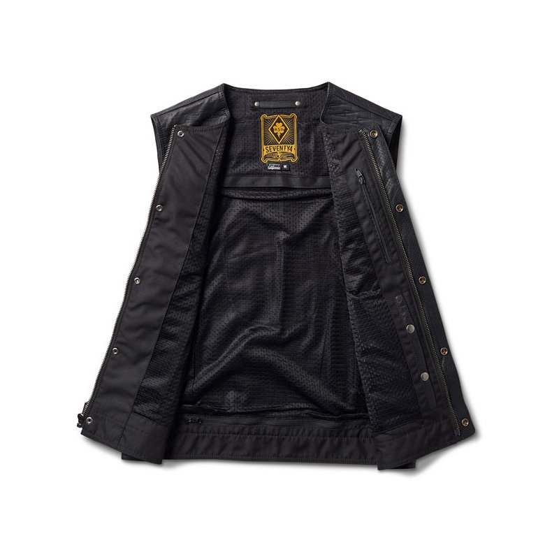 ROLAND SANDS LEWIS 74 VEST BLACK/LIGHTNING Ldervest uden krave