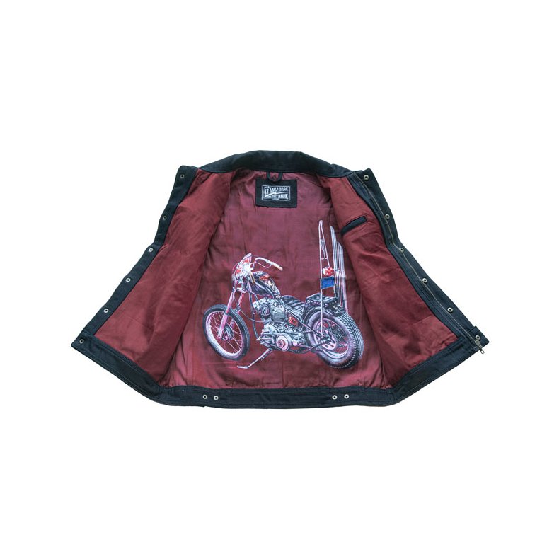 13 1/2 RAIN SPLITTER DENIM VEST, SORT ELLER BL.