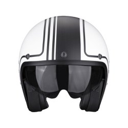 SCORPION BELFAST EVO RETROL HELMET MATTE WHITE/SILVER HJELM