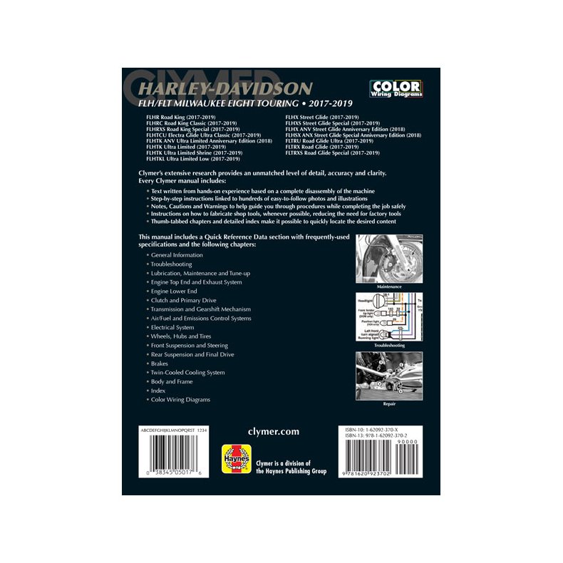 CLYMER, SERVICE MANUAL 17-19 M8 TOURING MODELS 