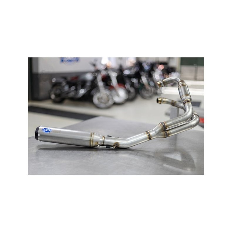 S&S, RACE 2:1 LOW EXHAUST SYSTEM. STAINLESS 