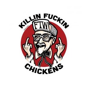 DOWN-N-OUT GETTIN FRIED STICKER Everyone needs stickers, no explanation necessary! 7,62 x 11,43 cm