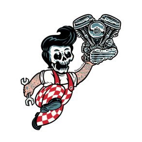 DOWN-N-OUT BIG BORE STICKER Everyone needs stickers, no explanation necessary!  Fits: > 7,62 x 11,43