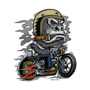 DOWN-N-OUT KUSTOM KULTURE GORILLA STICKER E