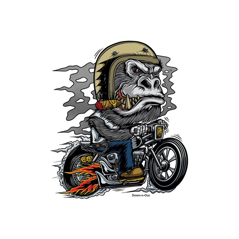 DOWN-N-OUT KUSTOM KULTURE GORILLA STICKER E