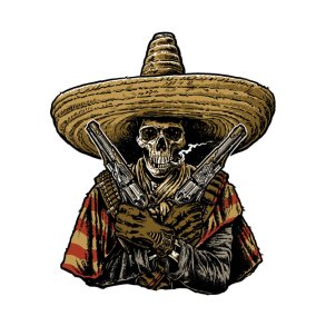 DOWN-N-OUT BANDIDO SKULL STICKER Everyone needs stickers, no explanation necessary!7,62 x 11,43 cm