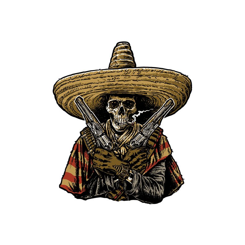 DOWN-N-OUT BANDIDO SKULL STICKER Everyone needs stickers, no explanation necessary!7,62 x 11,43 cm