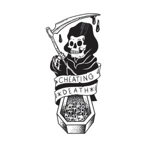 DOWN-N-OUT CHEATING DEATH REAPER STICKER Everyone needs stickers, no explanation necessary!  