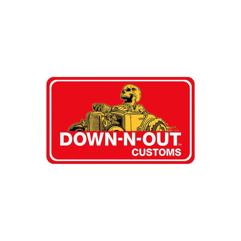 DOWN-N-OUT RAT ROD STICKER Everyone needs stickers, no explanation necessary!  Fits: > 7,62 x 11,43 