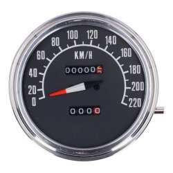 FL SPEEDOMETER, '74-84 FACE', BLACK. 2:1 KMH