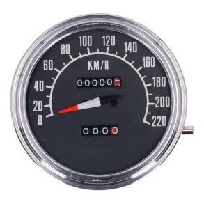 FL SPEEDOMETER, '74-84 FACE', BLACK. 2:1 KMH