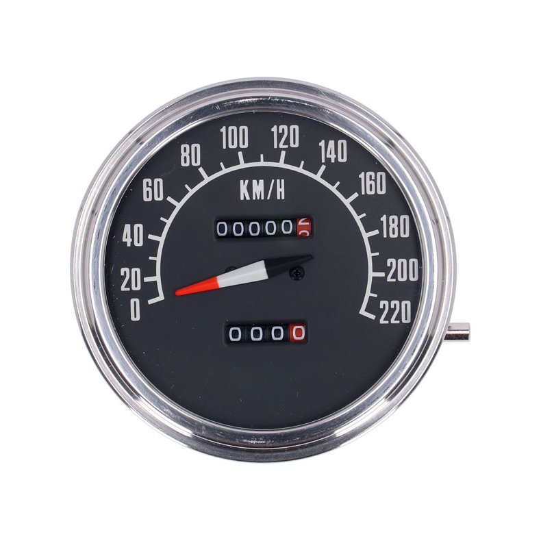 FL SPEEDOMETER, '74-84 FACE', BLACK. 2:1 KMH