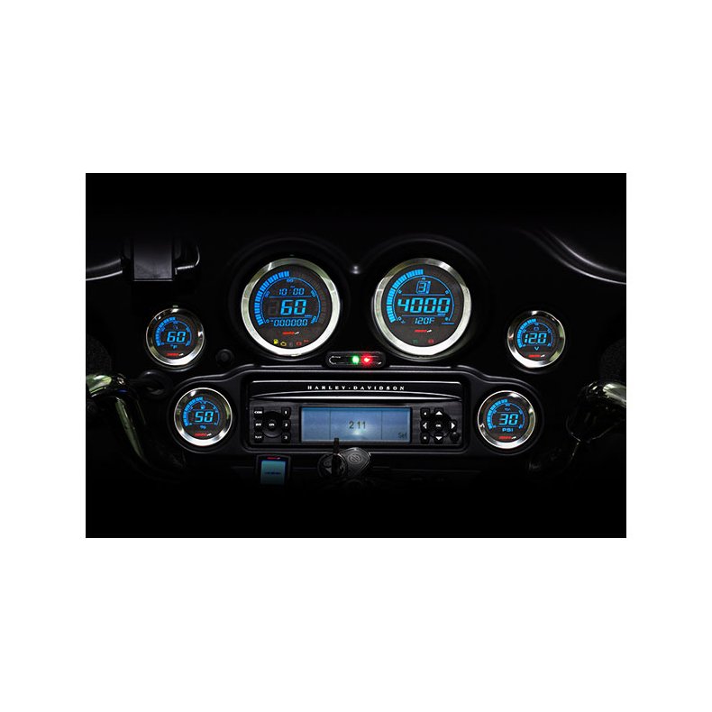 KOSO, HD-02 6-PIECE GAUGE KIT FOR 04-13 Touring with fairing