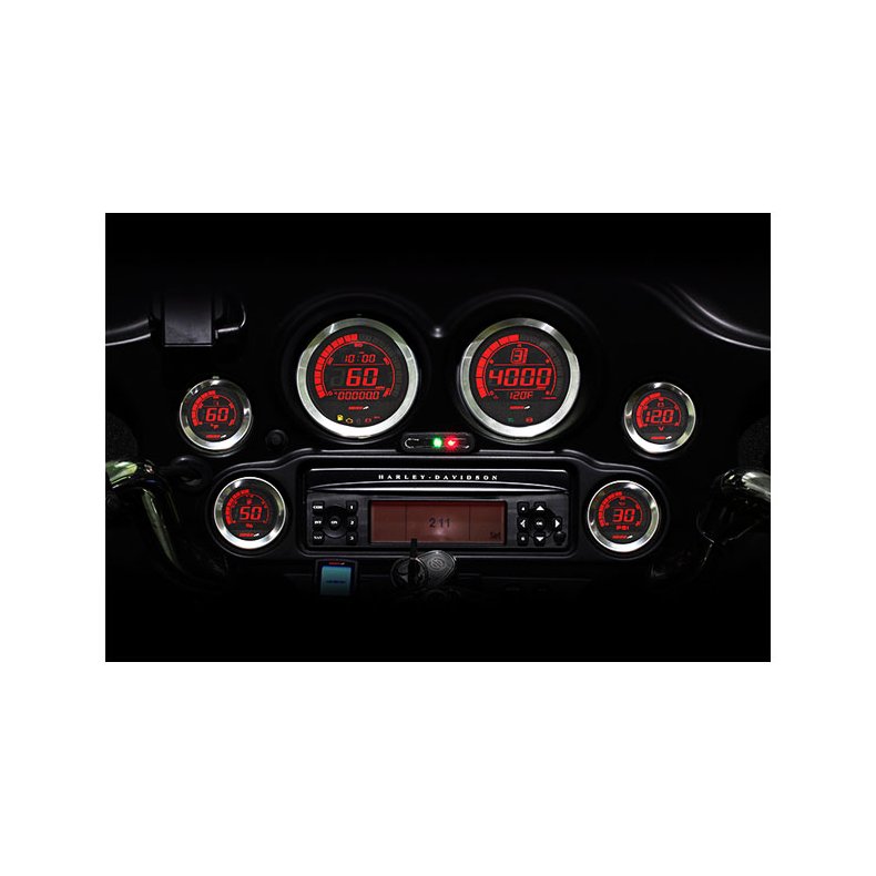 KOSO, HD-02 6-PIECE GAUGE KIT FOR 04-13 Touring with fairing