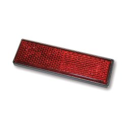 UNIVERSAL B-SEEN REFLECTOR RED; ECE APPROVED; RECTANGULAR; 2 X M4 THREADED BOLT; 94 X 28MM