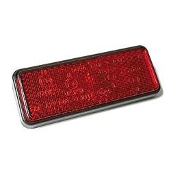 REFLECTOR RED; ECE APPROVED; RECTANGULAR; 92X36MM; M5 THREADED BOLT WITH FLANGE NUT