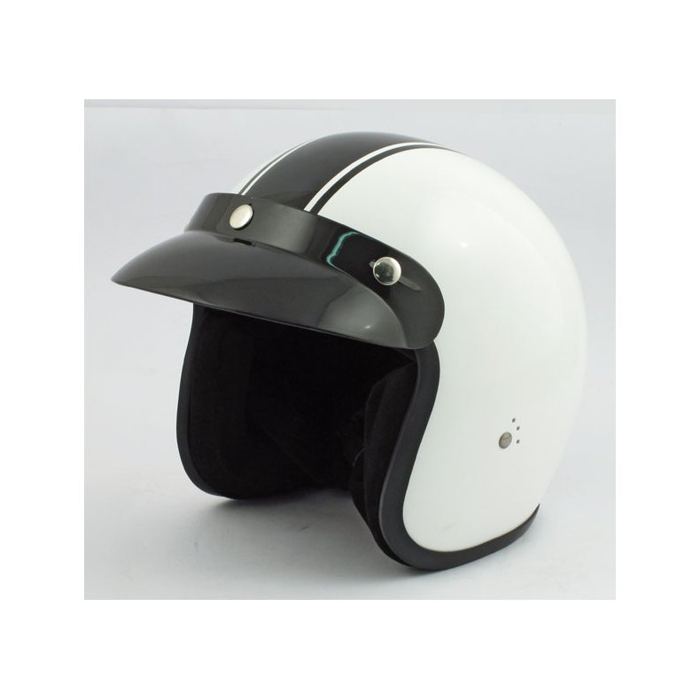  BANDIT JET HELMET CLASSIC WHITE/BLACK IKKE GODKENDT