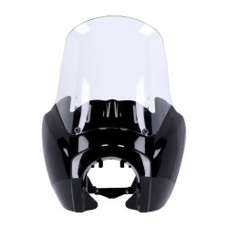FRONT FAIRING GLOSS BLACK With clear windshield.  Fits: > 06-17 Dyna(NU)