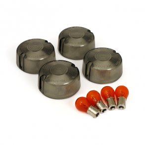 TURN SIGNAL LENS KIT, DOMED LENS SMOKEPre-2001 H-D with domed turn signal len