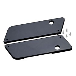 COVINGTONS ALU SADDLEBAG LATCH COVERS SMOOTH; BLACK  Fits: > 93-13 FLT/Touring (with hard bags)(NU)