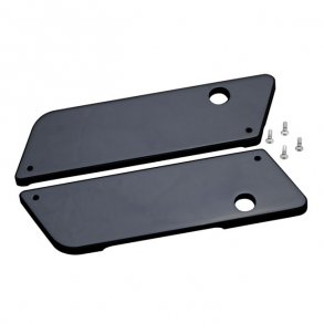 COVINGTONS ALU SADDLEBAG LATCH COVERS SMOOTH; BLACK  Fits: > 93-13 FLT/Touring (with hard bags)(NU)