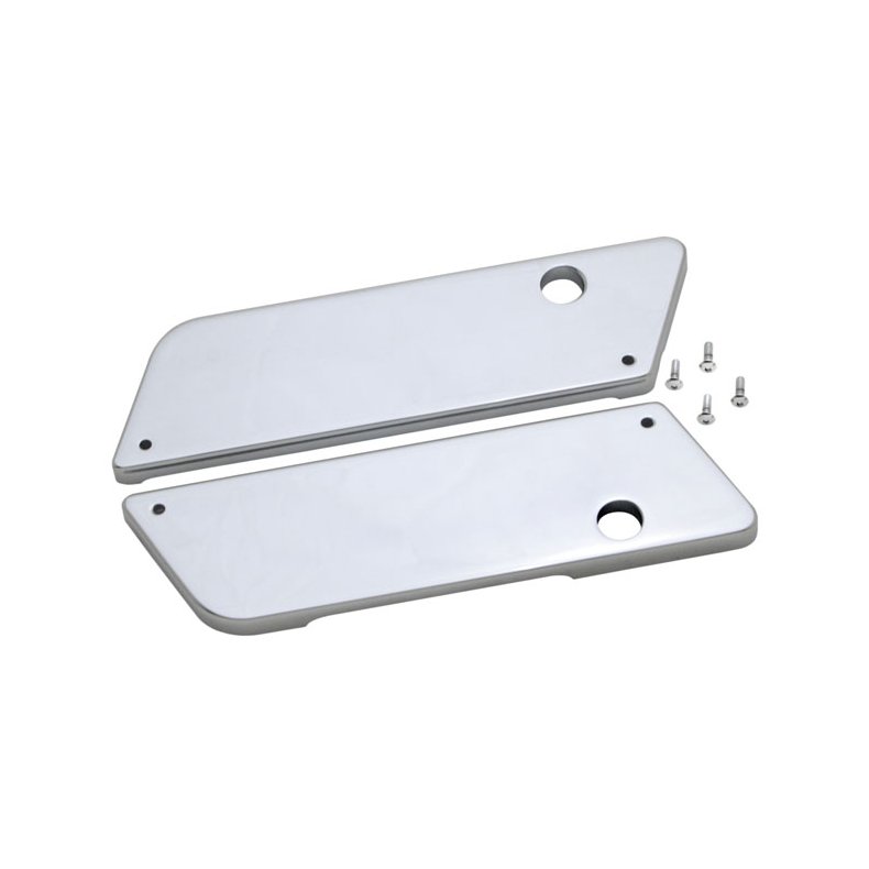 COVINGTONS ALU SADDLEBAG LATCH COVERS SMOOTH; BLACK  Fits: > 93-13 FLT/Touring (with hard bags)(NU)
