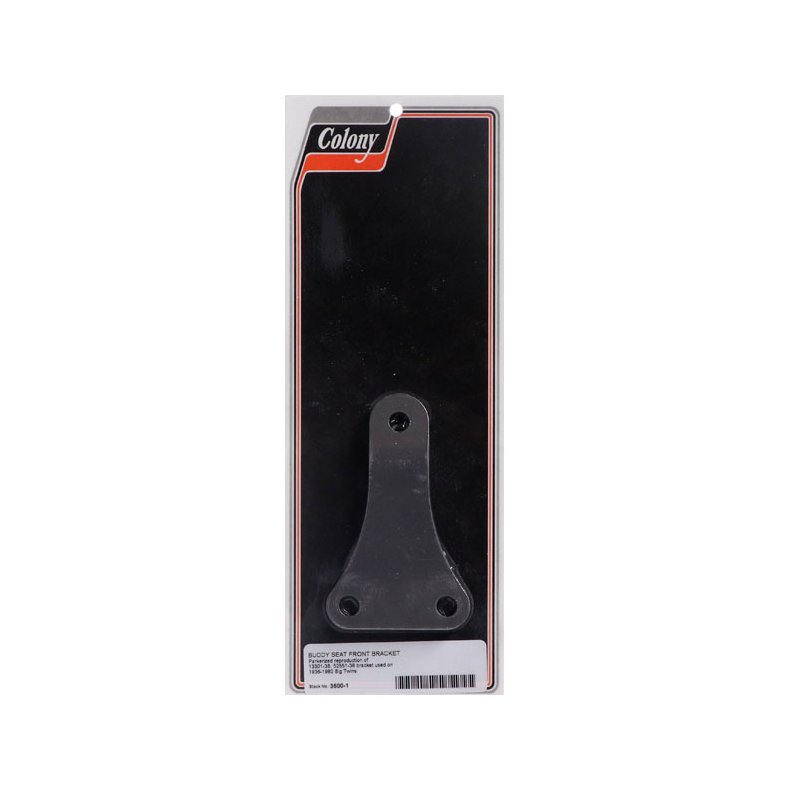 COLONY, BUDDY SEAT FRONT BRACKET Parkerized reproduction of 13301-36, 52551-36  Fits: > 36-80 B.T