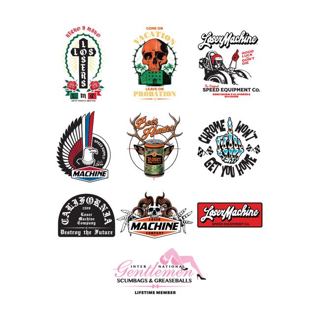 LOSER MACHINE STICKERS IX - Klistermærker/Stickers - Aros Speedshop