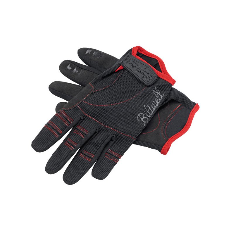 BILTWELL MOTO GLOVES BLACK/RED