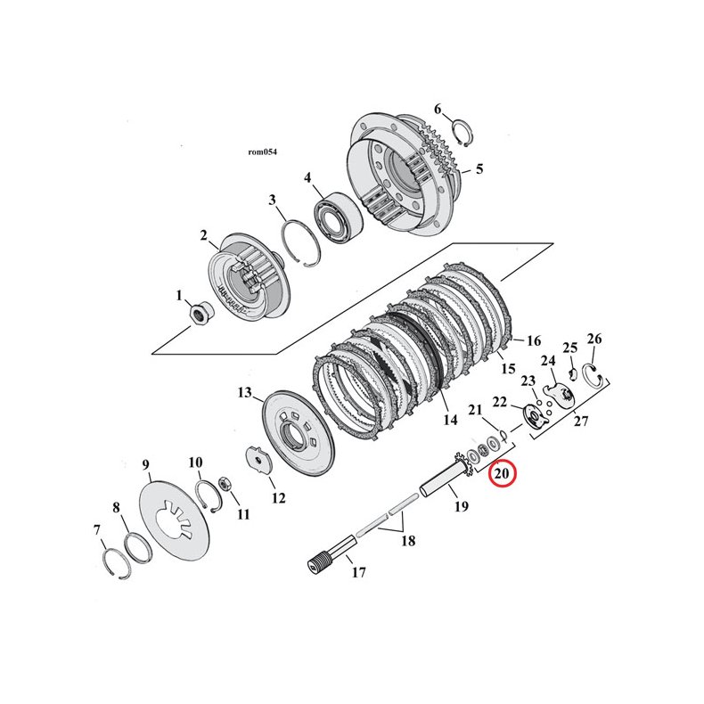 JIMS, THROW-OUT BEARING KIT 8-21 M8 Softail; L75-17 B.T.; 2021 all Touring &amp; Trikes 