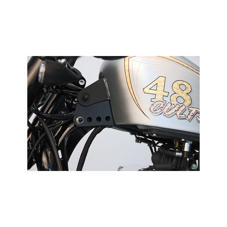 Cult-Werk, gas tank lift kit. Gloss black Steel. 04-22 XL Sportster