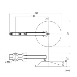 DAYTONA, CLAMP-ON ABS MIRROR. 22MM -